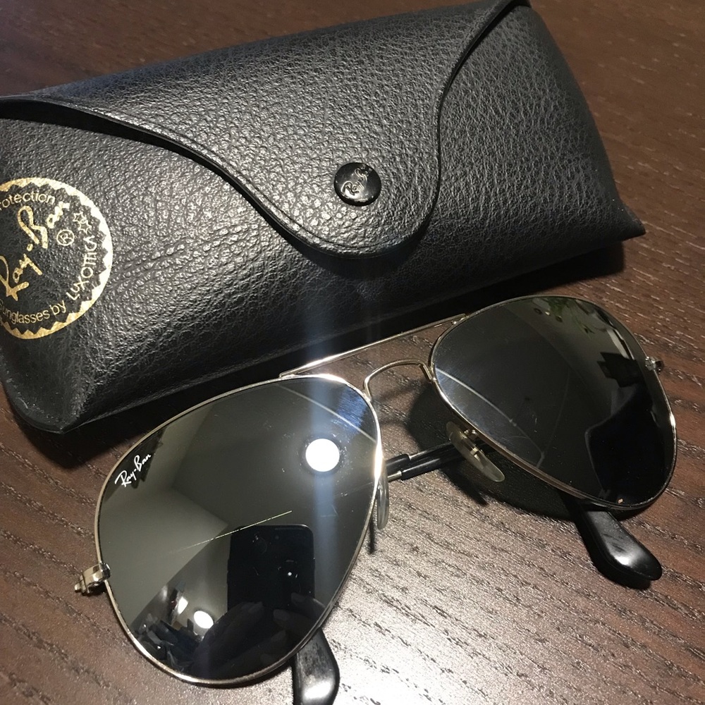 Ray Ban W3277 58mm Silver Mirror Aviator Sunglass